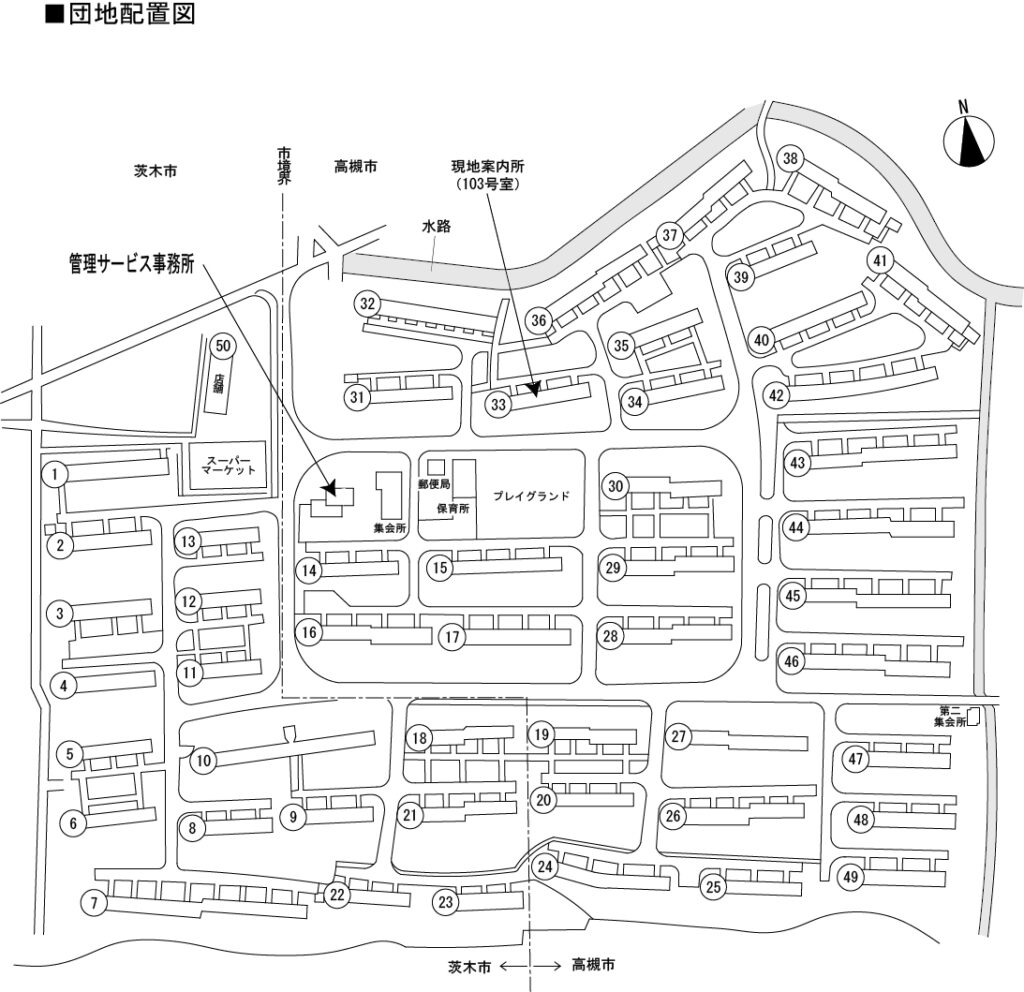 総持寺団地の配置図